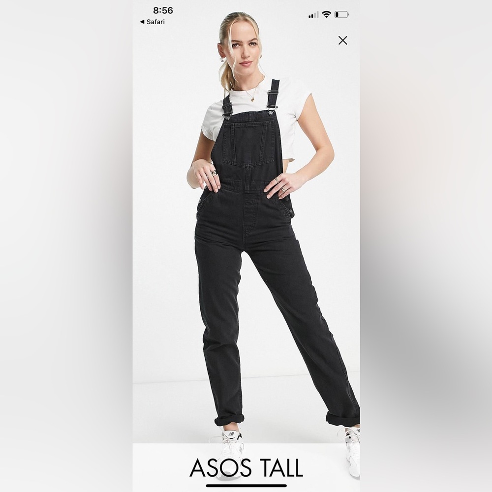 ASOS designs “originals” tall overalls in black size 8 tall